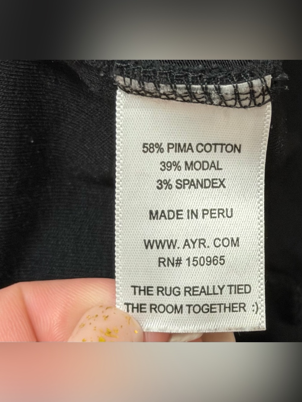 NEW AYR The High Hopes Pants Black Pima Cotton Modal Wide Leg Size L - NEW - Picture 12 of 16